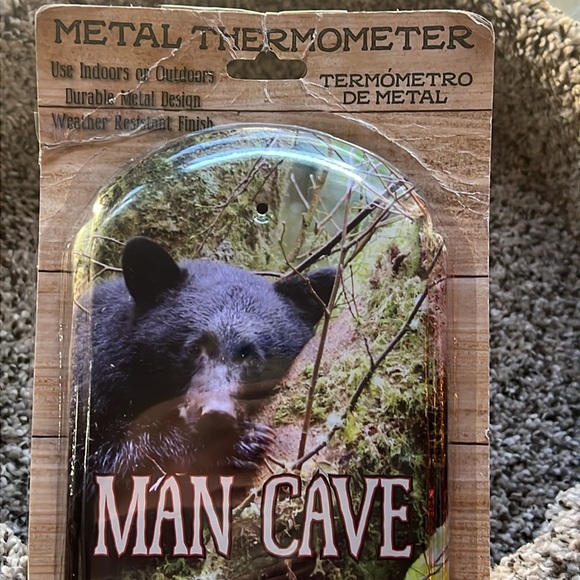 Man Cave Bear Metal Thermometer FIRM NO OFFER - Picture 3 of 15